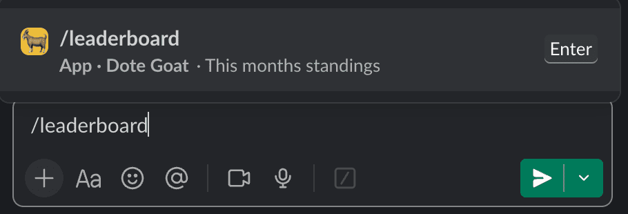 Dote Goat slash command